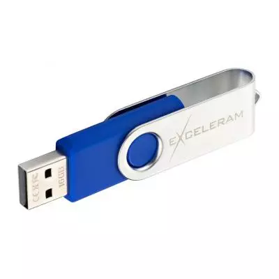 USB флеш накопитель eXceleram 16GB P1 Series Silver/Blue USB 2.0 (EXP1U2SIBL16) - 4