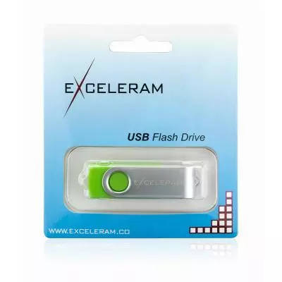 USB флеш накопитель eXceleram 16GB P1 Series Silver/Green USB 2.0 (EXP1U2SIGR16) - 7