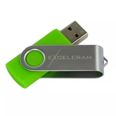 USB флеш накопитель eXceleram 16GB P1 Series Silver/Green USB 2.0 (EXP1U2SIGR16)