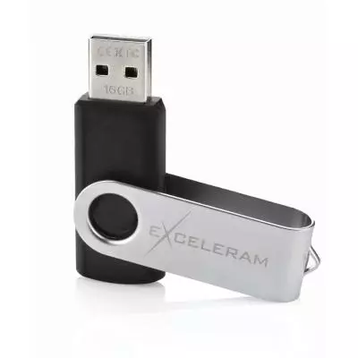 USB флеш накопитель eXceleram 16GB P1 Series Silver/Black USB 2.0 (EXP1U2SIB16) - 2