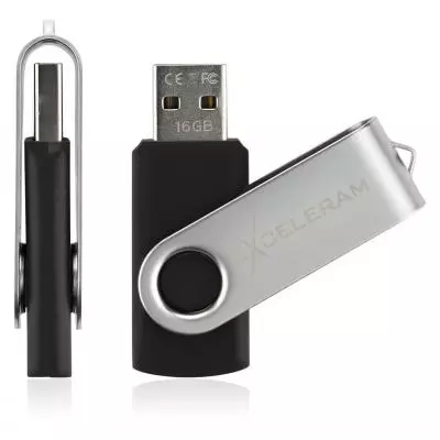 USB флеш накопитель eXceleram 16GB P1 Series Silver/Black USB 2.0 (EXP1U2SIB16) - 3