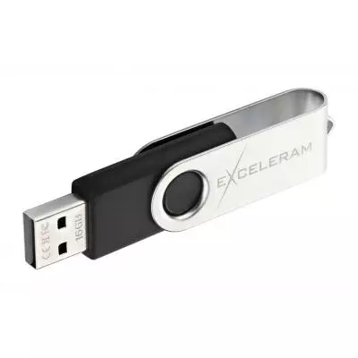 USB флеш накопитель eXceleram 16GB P1 Series Silver/Black USB 2.0 (EXP1U2SIB16) - 4