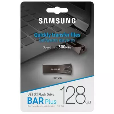 USB флеш накопитель Samsung 128GB Bar Plus Black USB 3.1 (MUF-128BE4/APC) - 6 USB флеш накопитель Samsung 128GB Bar Plus Black USB 3.1 (MUF-128BE4/APC) - 6