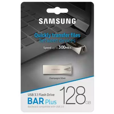 USB флеш накопитель Samsung 128GB Bar Plus Silver USB 3.1 (MUF-128BE3/APC) - 6 USB флеш накопитель Samsung 128GB Bar Plus Silver USB 3.1 (MUF-128BE3/APC) - 6