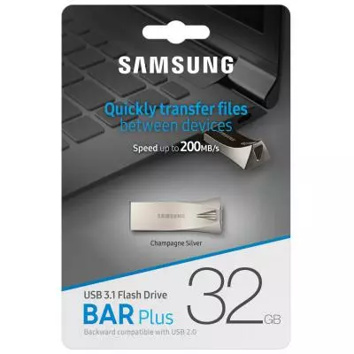 USB флеш накопитель Samsung 32GB Bar Plus Silver USB 3.1 (MUF-32BE3/APC) - 6