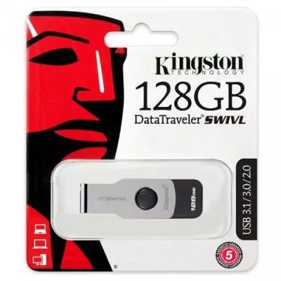 USB флеш накопитель Kingston 128GB DT SWIVL Metal USB 3.0 (DTSWIVL/128GB) - 2 USB флеш накопитель Kingston 128GB DT SWIVL Metal USB 3.0 (DTSWIVL/128GB) - 2