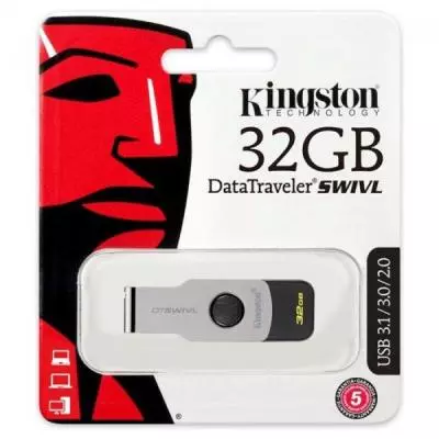 USB флеш накопитель Kingston 32GB DT SWIVL Metal USB 3.0 (DTSWIVL/32GB) - 2 USB флеш накопитель Kingston 32GB DT SWIVL Metal USB 3.0 (DTSWIVL/32GB) - 2