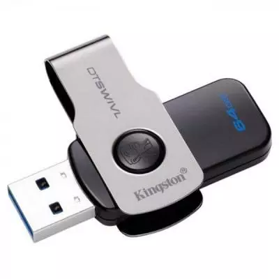 USB флеш накопитель Kingston 64GB DT SWIVL Metal USB 3.0 (DTSWIVL/64GB) - 1 USB флеш накопитель Kingston 64GB DT SWIVL Metal USB 3.0 (DTSWIVL/64GB) - 1