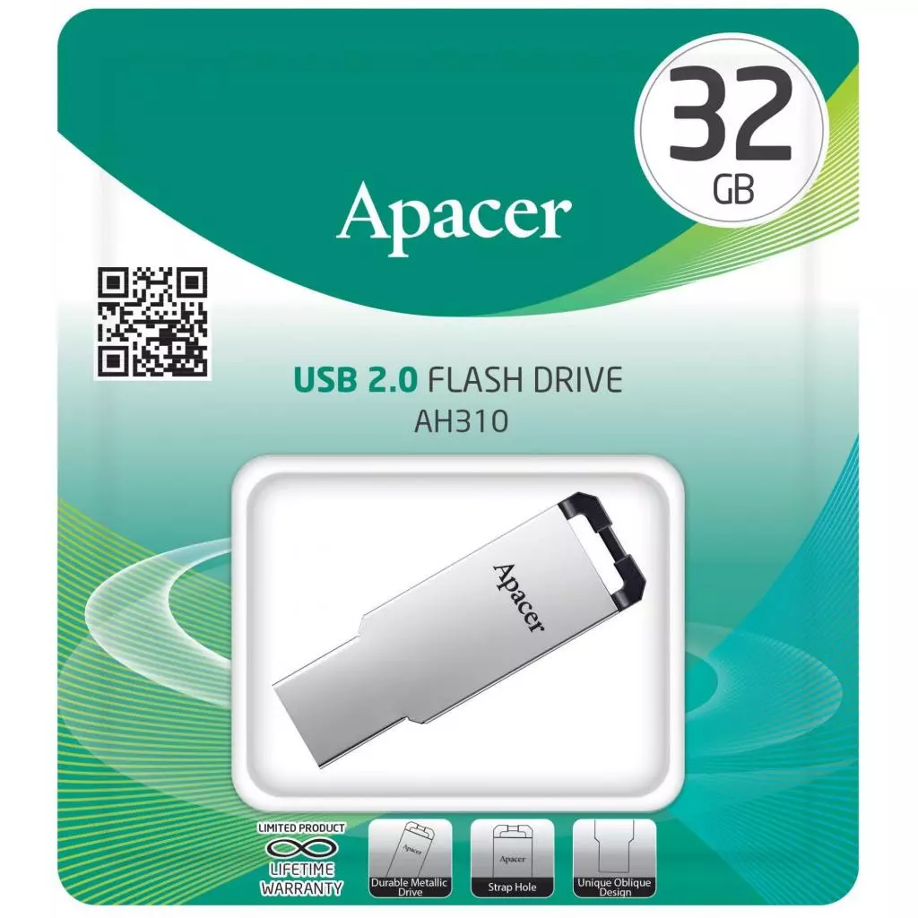 USB флеш накопитель Apacer 32GB AH310 Silver USB 2.0 (AP32GAH310S-1) - 2 USB флеш накопитель Apacer 32GB AH310 Silver USB 2.0 (AP32GAH310S-1) - 2