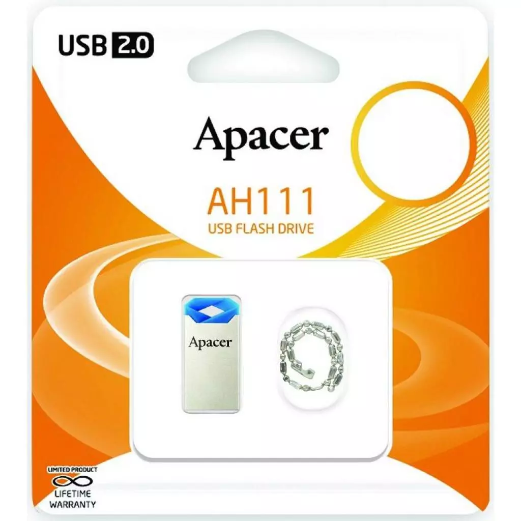 USB флеш накопитель Apacer 64GB AH111 Blue USB 2.0 (AP64GAH111U-1) - 5 USB флеш накопитель Apacer 64GB AH111 Blue USB 2.0 (AP64GAH111U-1) - 5