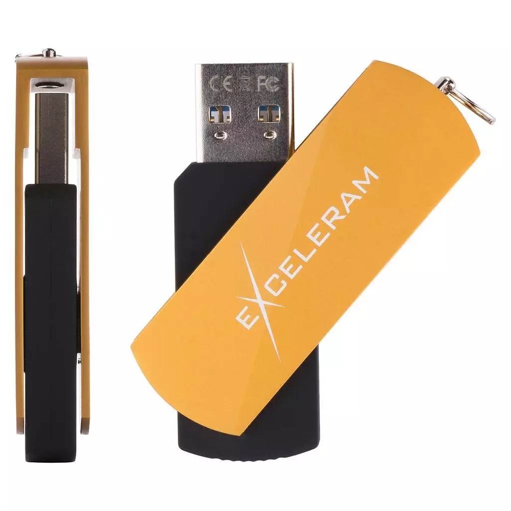 USB флеш накопитель eXceleram 128GB P2 Series Gold/Black USB 3.1 Gen 1 (EXP2U3GOB128) - 3 USB флеш накопитель eXceleram 128GB P2 Series Gold/Black USB 3.1 Gen 1 (EXP2U3GOB128) - 3