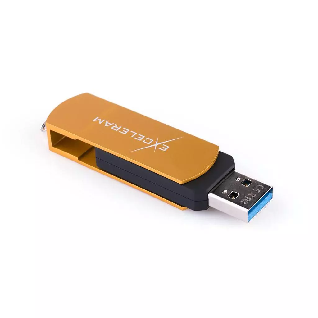 USB флеш накопитель eXceleram 128GB P2 Series Gold/Black USB 3.1 Gen 1 (EXP2U3GOB128) - 4 USB флеш накопитель eXceleram 128GB P2 Series Gold/Black USB 3.1 Gen 1 (EXP2U3GOB128) - 4