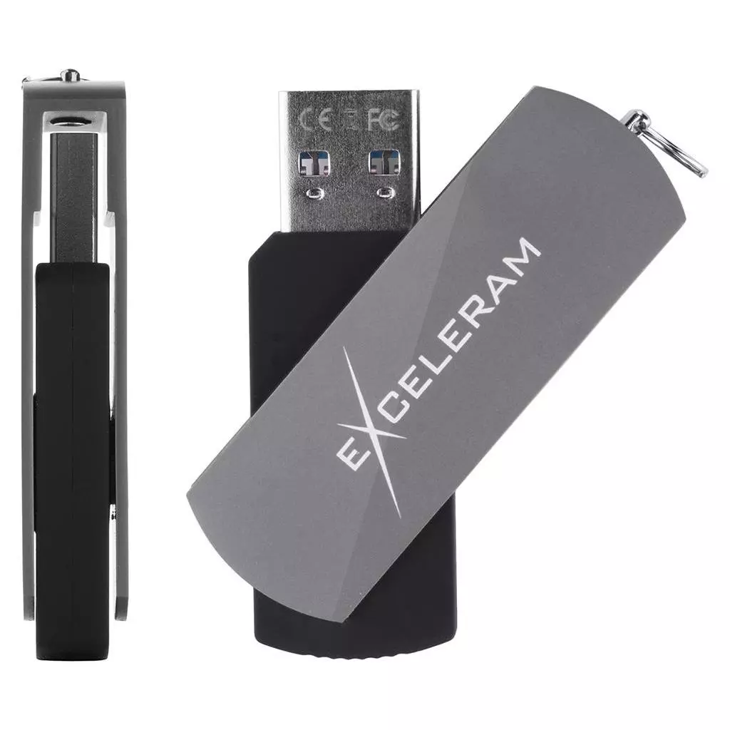 USB флеш накопитель eXceleram 128GB P2 Series Gray/Black USB 3.1 Gen 1 (EXP2U3GB128) - 3 USB флеш накопитель eXceleram 128GB P2 Series Gray/Black USB 3.1 Gen 1 (EXP2U3GB128) - 3