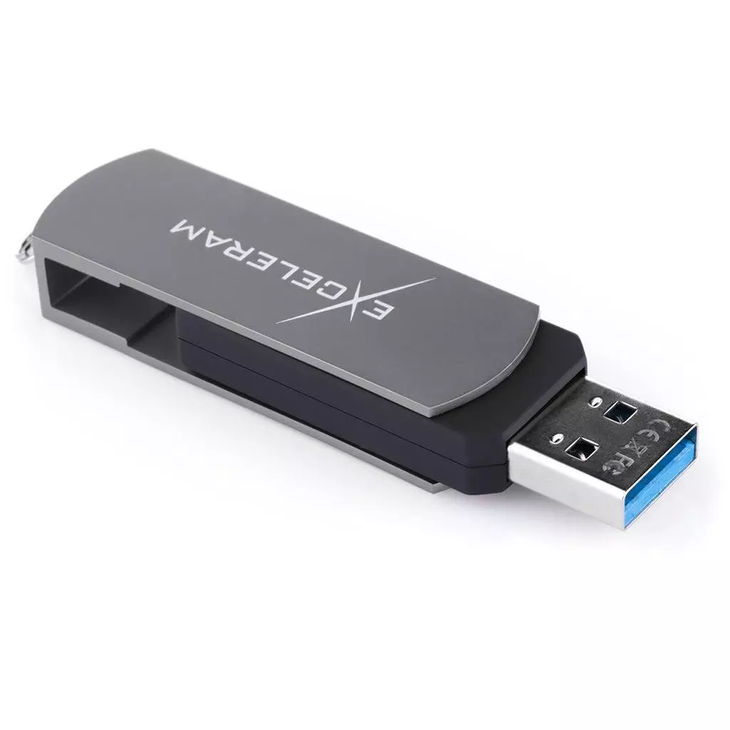 USB флеш накопитель eXceleram 128GB P2 Series Gray/Black USB 3.1 Gen 1 (EXP2U3GB128) - 4 USB флеш накопитель eXceleram 128GB P2 Series Gray/Black USB 3.1 Gen 1 (EXP2U3GB128) - 4