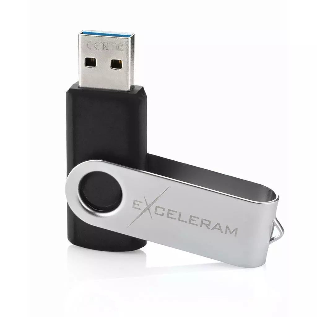 USB флеш накопитель eXceleram 64GB P1 Series Silver/Black USB 3.1 Gen 1 (EXP1U3SIB64) - 2