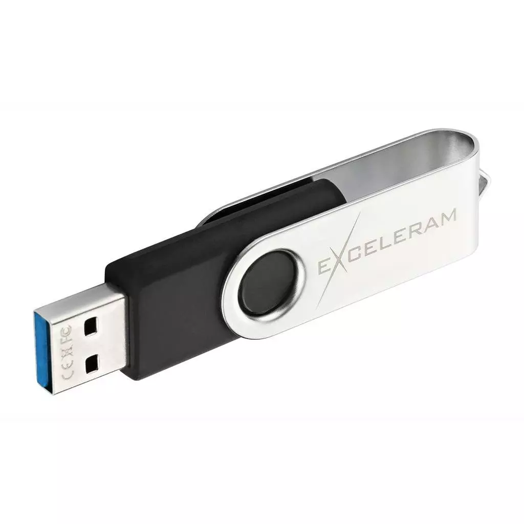 USB флеш накопитель eXceleram 64GB P1 Series Silver/Black USB 3.1 Gen 1 (EXP1U3SIB64) - 4