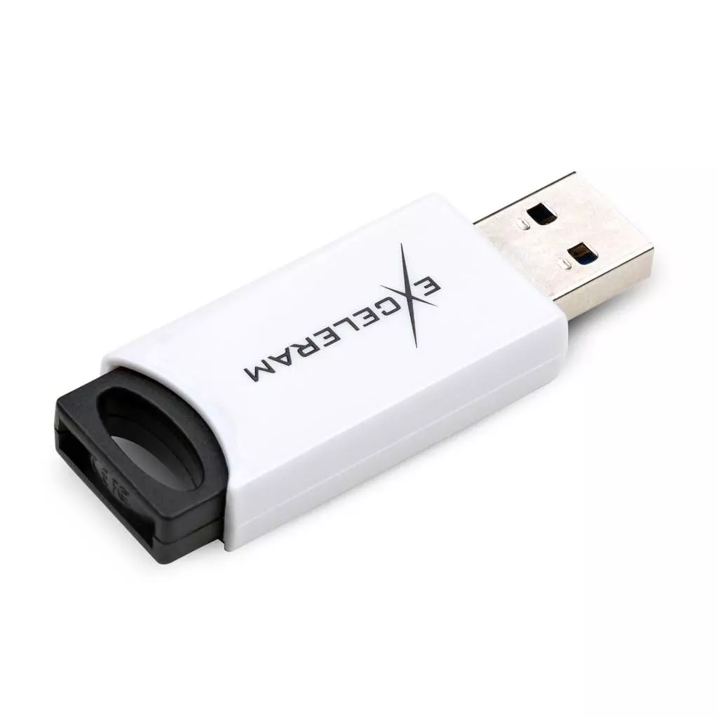USB флеш накопитель eXceleram 64GB H2 Series White/Black USB 2.0 (EXU2H2W64) - 1