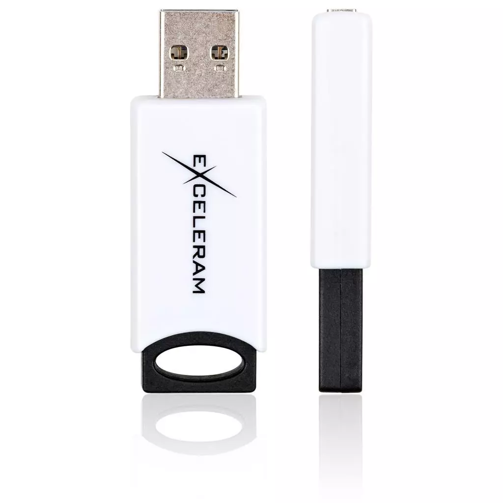 USB флеш накопитель eXceleram 64GB H2 Series White/Black USB 2.0 (EXU2H2W64) - 3