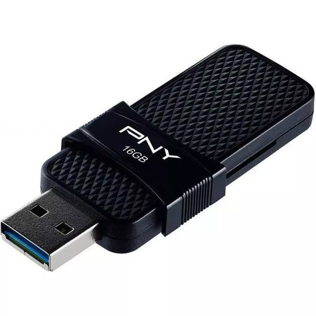 USB флеш накопитель PNY flash 16GB Duo Link Micro Black OTG USB 3.0 (P-FD16GOTGSLMB-GE) - 1