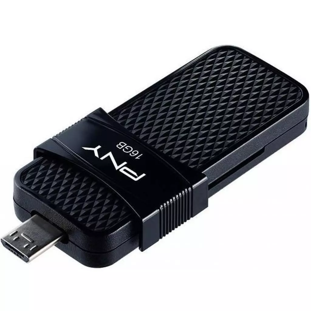 USB флеш накопитель PNY flash 16GB Duo Link Micro Black OTG USB 3.0 (P-FD16GOTGSLMB-GE) - 2