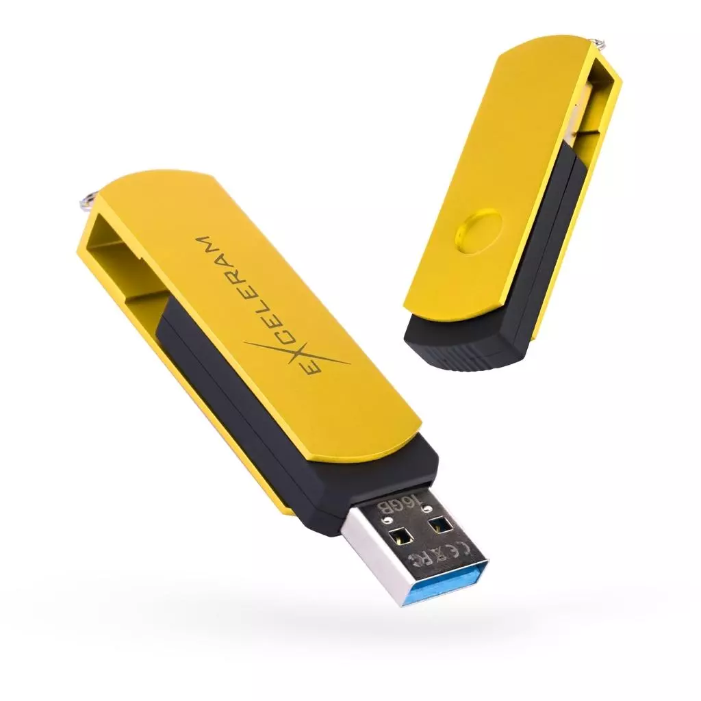 USB флеш накопитель eXceleram 32GB P2 Series Yellow2/Black USB 3.1 Gen 1 (EXP2U3Y2B32)