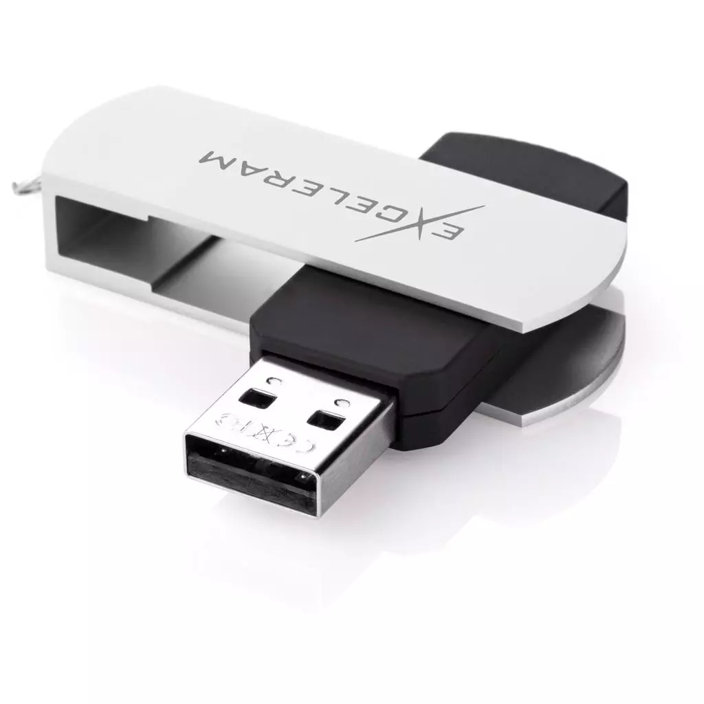USB флеш накопитель eXceleram 64GB P2 Series White/Black USB 2.0 (EXP2U2WH2B64) - 1