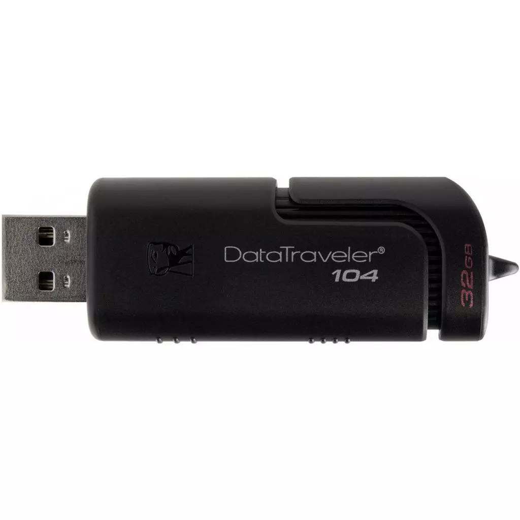 USB флеш накопитель Kingston 32GB DataTraveller 104 Black USB 2.0 (DT104/32GB) - 3