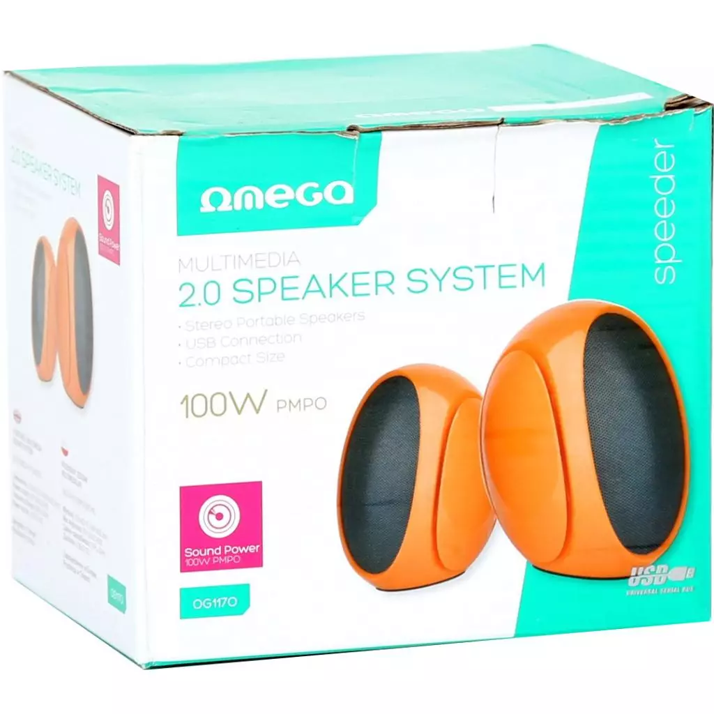 Акустическая система Omega OG-117B 3W orange USB (OG117O) - 1