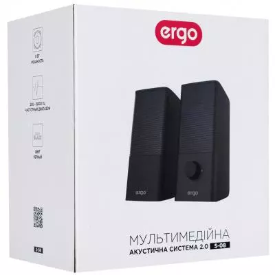Акустическая система Ergo S-08 USB 2.0 BLACK (S-08) - 5
