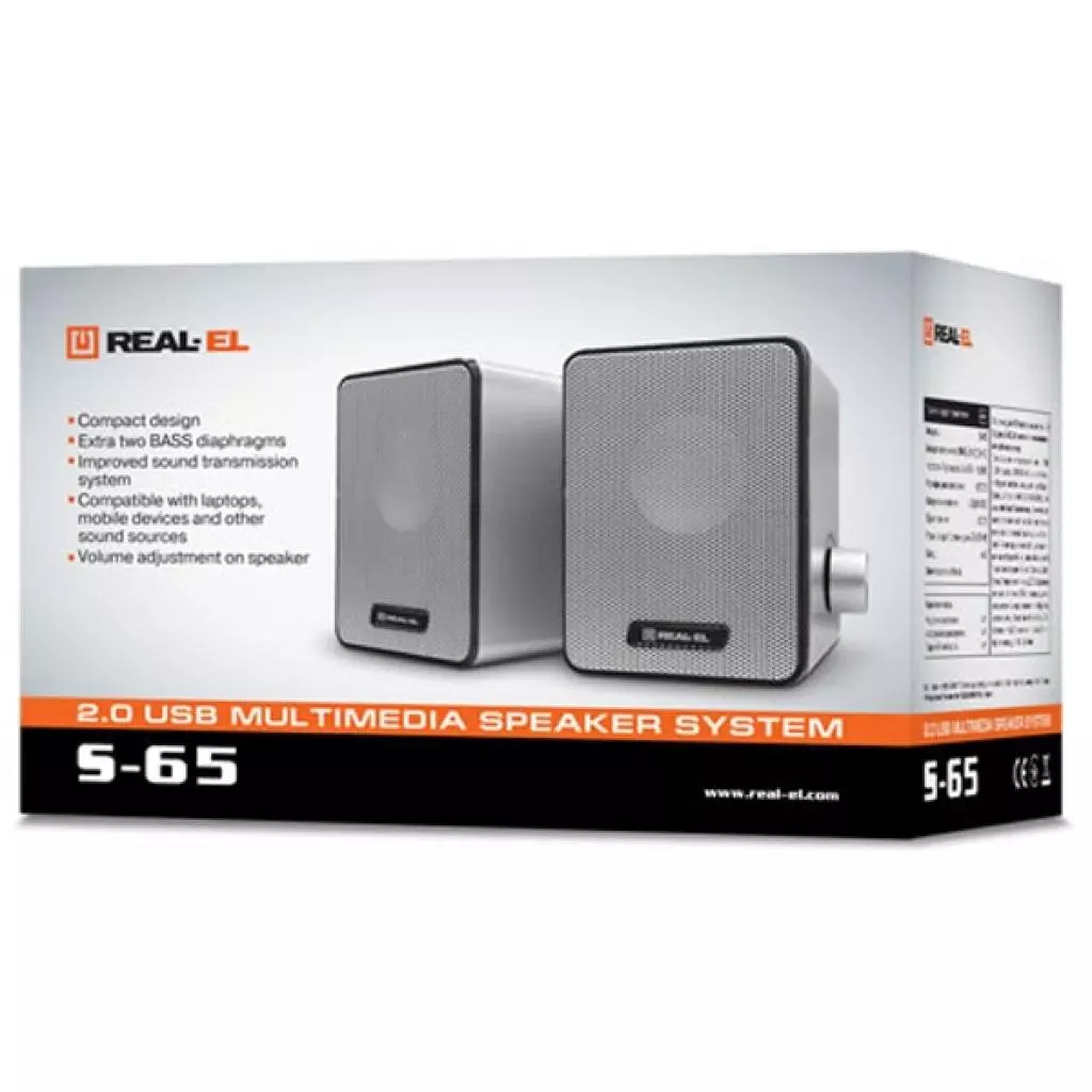 Акустическая система REAL-EL S-65 silver - 1 Акустическая система REAL-EL S-65 silver - 1