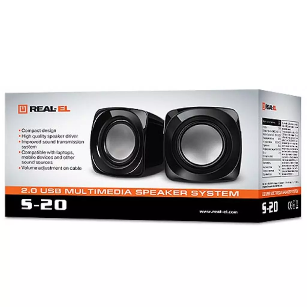 Акустическая система REAL-EL S-20 black - 1 Акустическая система REAL-EL S-20 black - 1