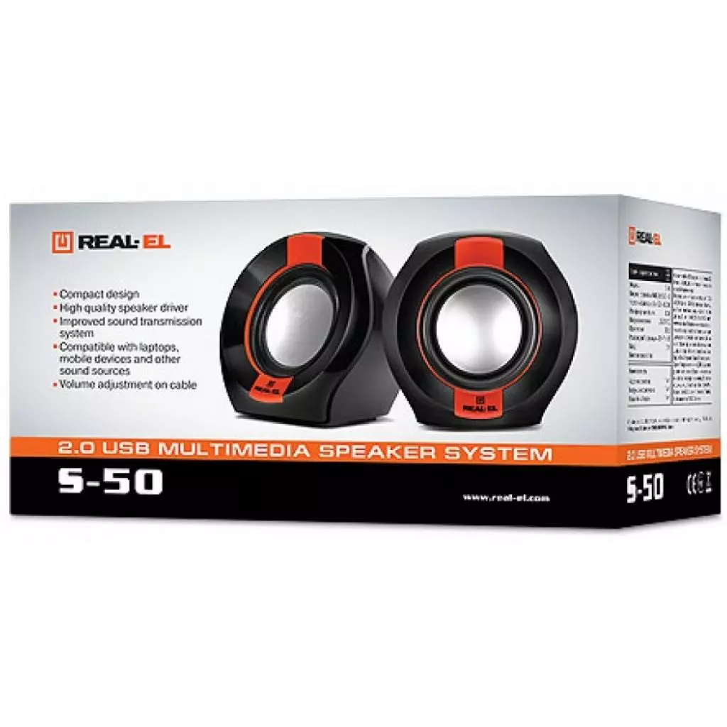 Акустическая система REAL-EL S-50 black-red - 1 Акустическая система REAL-EL S-50 black-red - 1