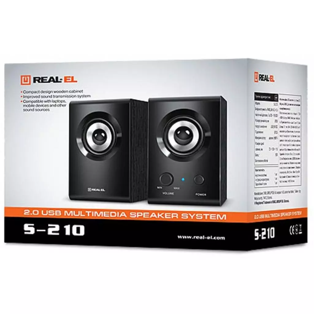 Акустическая система REAL-EL S-210 black - 1 Акустическая система REAL-EL S-210 black - 1