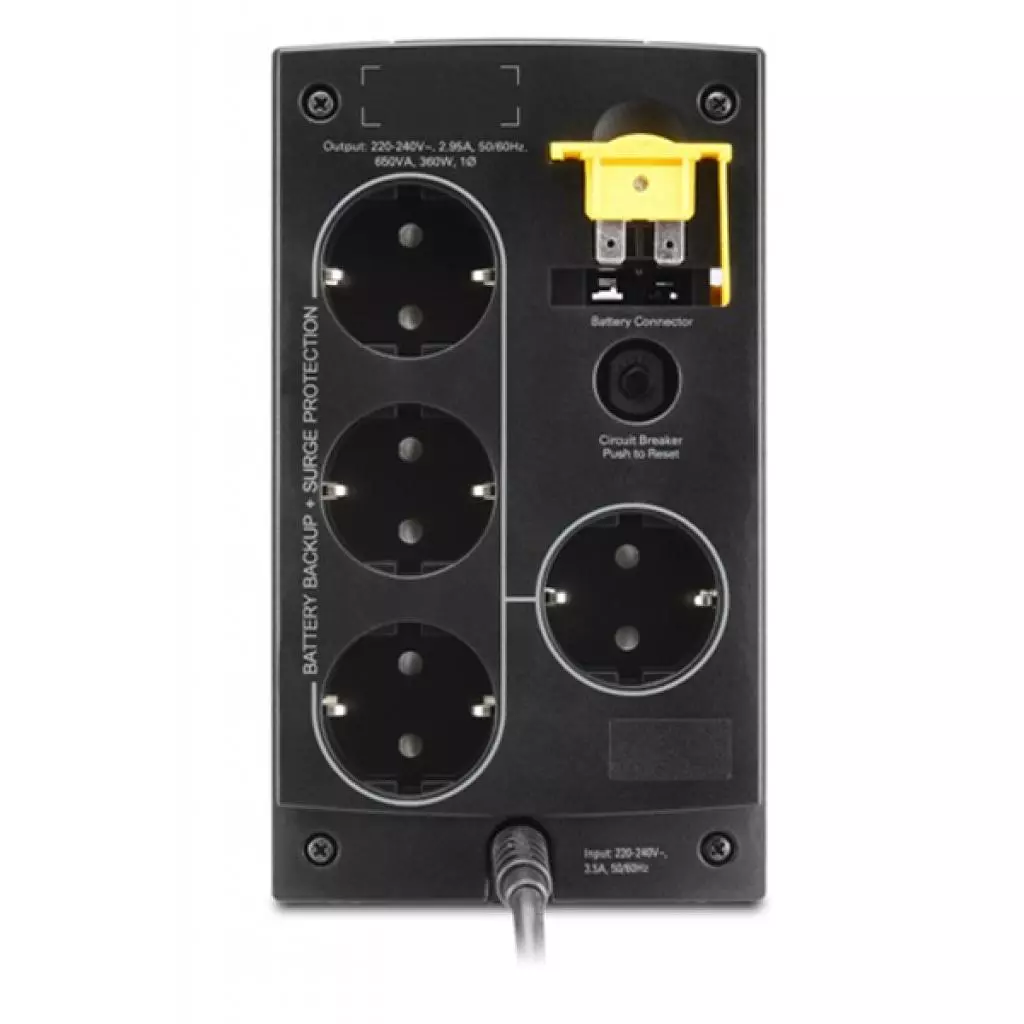 Источник бесперебойного питания APC Back-UPS 650VA, Schuko (BC650-RSX761) - 2 Источник бесперебойного питания APC Back-UPS 650VA, Schuko (BC650-RSX761) - 2