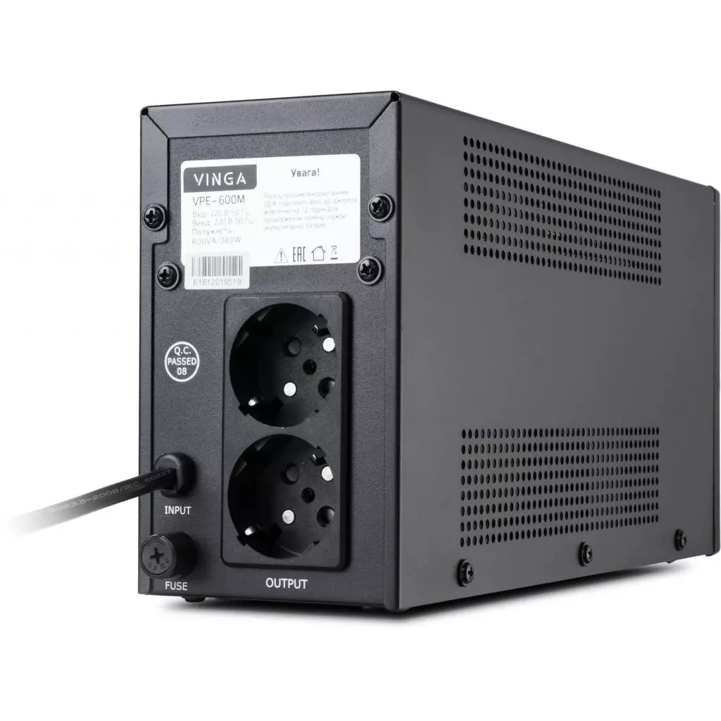 Источник бесперебойного питания Vinga LED 600VA metal case (VPE-600M) - 2