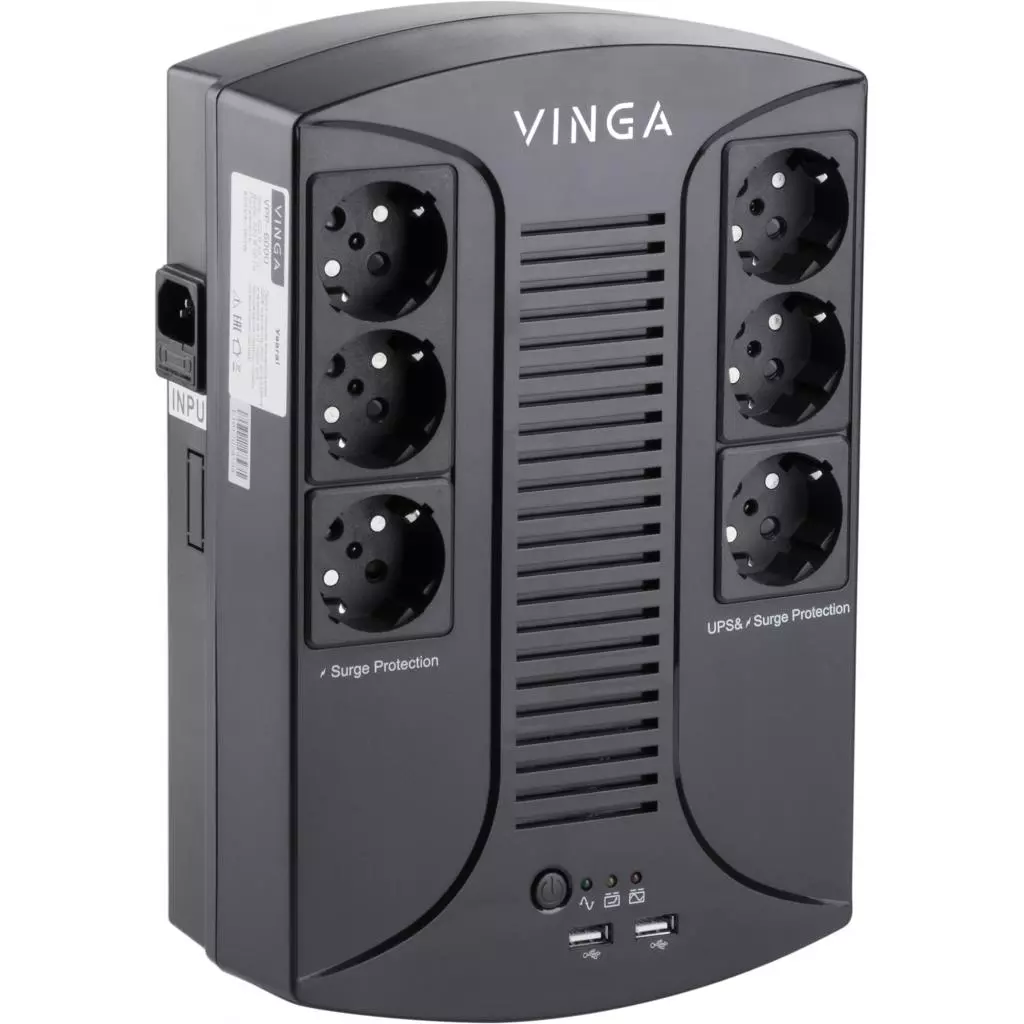 Источник бесперебойного питания Vinga 600VA-PU, 2USB*5V /1A (VPP-600U) - 2