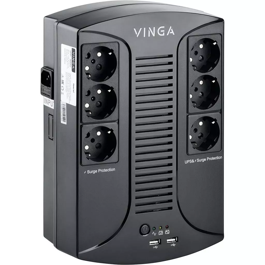 Источник бесперебойного питания Vinga 800VA-PU, 2USB*5V /1A (VPP-800U) - 1 Источник бесперебойного питания Vinga 800VA-PU, 2USB*5V /1A (VPP-800U) - 1