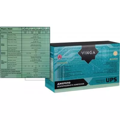 Источник бесперебойного питания Vinga LED 1200VA plastic case with USB (VPE-1200PU) - 3