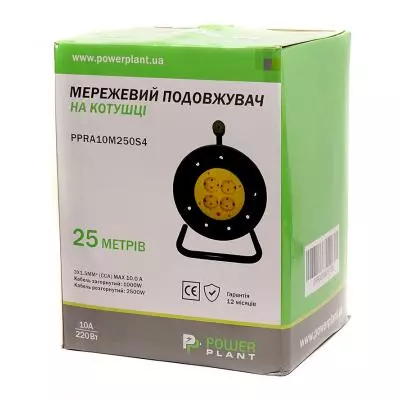 Сетевой удлинитель PowerPlant на катушке 25 м, 4 розетки (JY-2002/25) (PPRA10M250S4) - 4 Сетевой удлинитель PowerPlant на катушке 25 м, 4 розетки (JY-2002/25) (PPRA10M250S4) - 4
