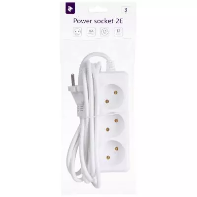 Сетевой удлинитель 2E 3 розетки, 3м (2E-U03M3) - 2 Сетевой удлинитель 2E 3 розетки, 3м (2E-U03M3) - 2