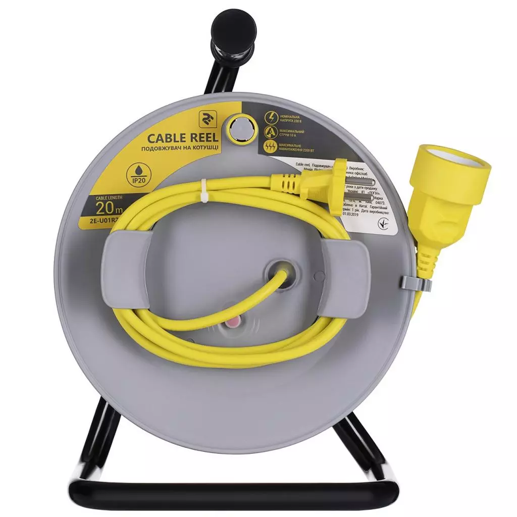 Сетевой удлинитель 2E катушка 1 роз., 20 м (2E-U01R20M) - 1 Сетевой удлинитель 2E катушка 1 роз., 20 м (2E-U01R20M) - 1