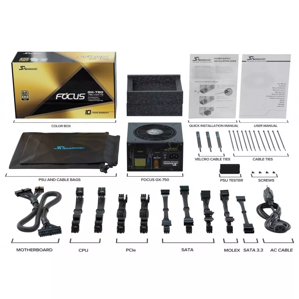 Блок питания Seasonic 750W FOCUS Gold NEW (FOCUS GX-750 (SSR-750FX)) - 11 Блок питания Seasonic 750W FOCUS Gold NEW (FOCUS GX-750 (SSR-750FX)) - 11