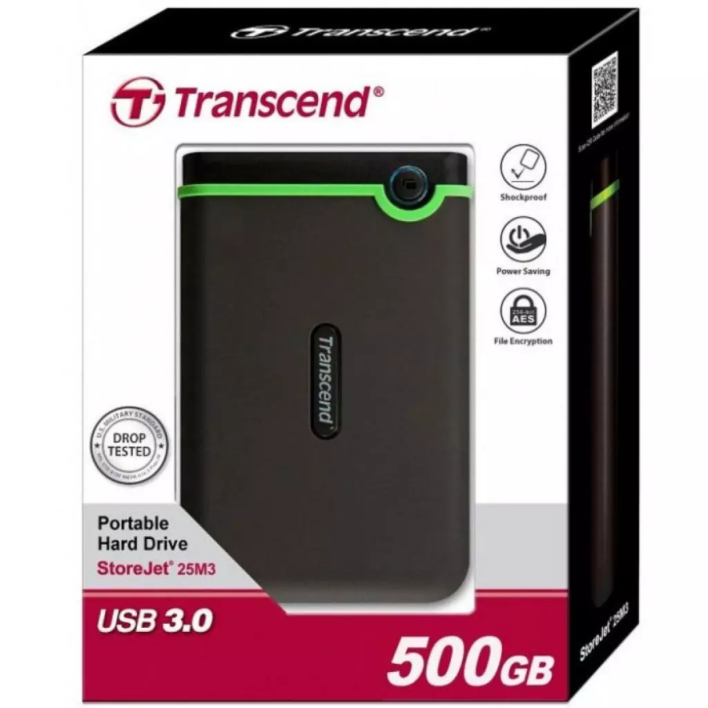 Внешний жесткий диск 2.5" 500GB Transcend (TS500GSJ25M3S) - 3