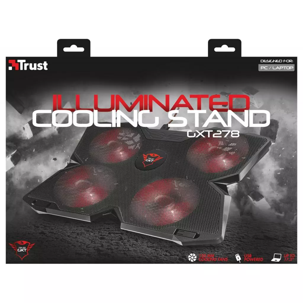 Подставка для ноутбука Trust GXT 278 Notebook Cooling Stand (20817) - 6 Подставка для ноутбука Trust GXT 278 Notebook Cooling Stand (20817) - 6