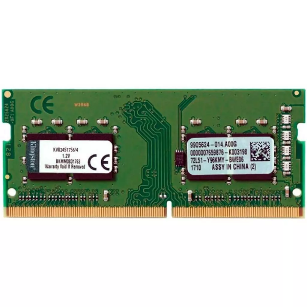 Модуль памяти для ноутбука SoDIMM DDR4 4GB 2400 MHz Kingston (KVR24S17S6/4)