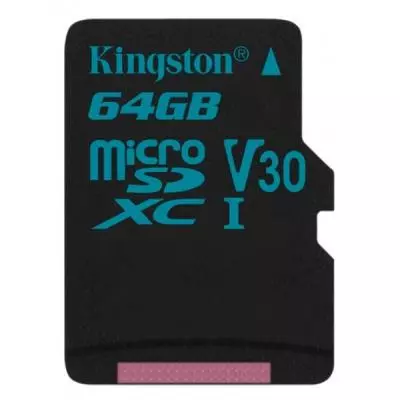Карта памяти Kingston 64GB microSDXC class 10 UHS-I U3 Canvas Go (SDCG2/64GB) - 1