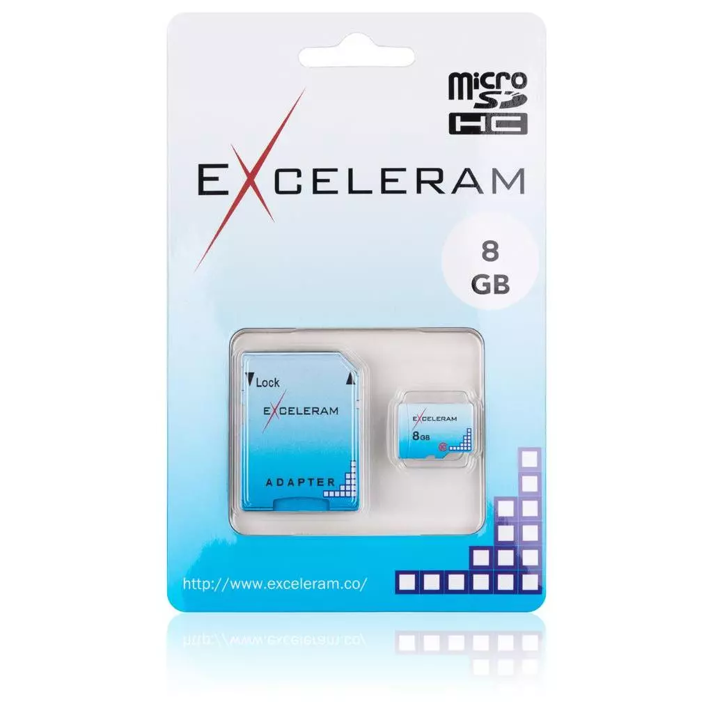 Карта памяти eXceleram 8GB microSD class 10 Color series (EMSD0002) - 1 Карта памяти eXceleram 8GB microSD class 10 Color series (EMSD0002) - 1