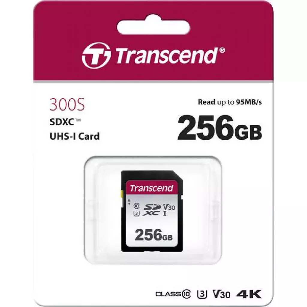 Карта памяти Transcend 256GB SDXC class 10 UHS-I (TS256GSDC300S) - 1