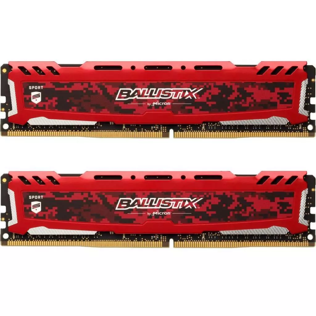 Модуль памяти для компьютера DDR4 16GB (2x8GB) 3200 MHz Ballistix Sport Red Micron (BLS2K8G4D32AESEK)