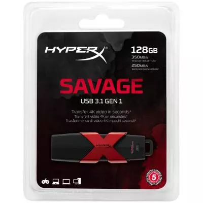 USB флеш накопитель Kingston 128GB HyperX Savage USB 3.1 (HXS3/128GB) - 3 USB флеш накопитель Kingston 128GB HyperX Savage USB 3.1 (HXS3/128GB) - 3